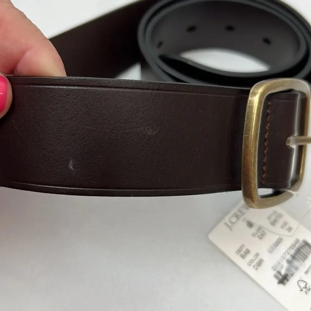 J. Crew Factory bw731 Wide Leather Belt For Men  size 34 NWT